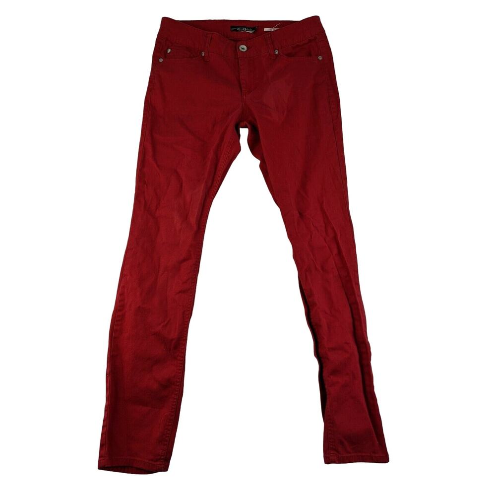 Womens Lovesick Skinny Jeans Size 1 Red Denim Cotton Spandex Blend Logo